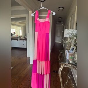 pink boutique maxi dress